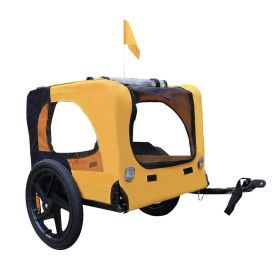 Yellow Outdoor Heavy Duty Foldable Practical Pet Stroller Dog Carrier With Bicycle Tow Yellow Outdoor Heavy Duty Foldable Practical Pet Stroller Dog Carrier With Bicycle Tow